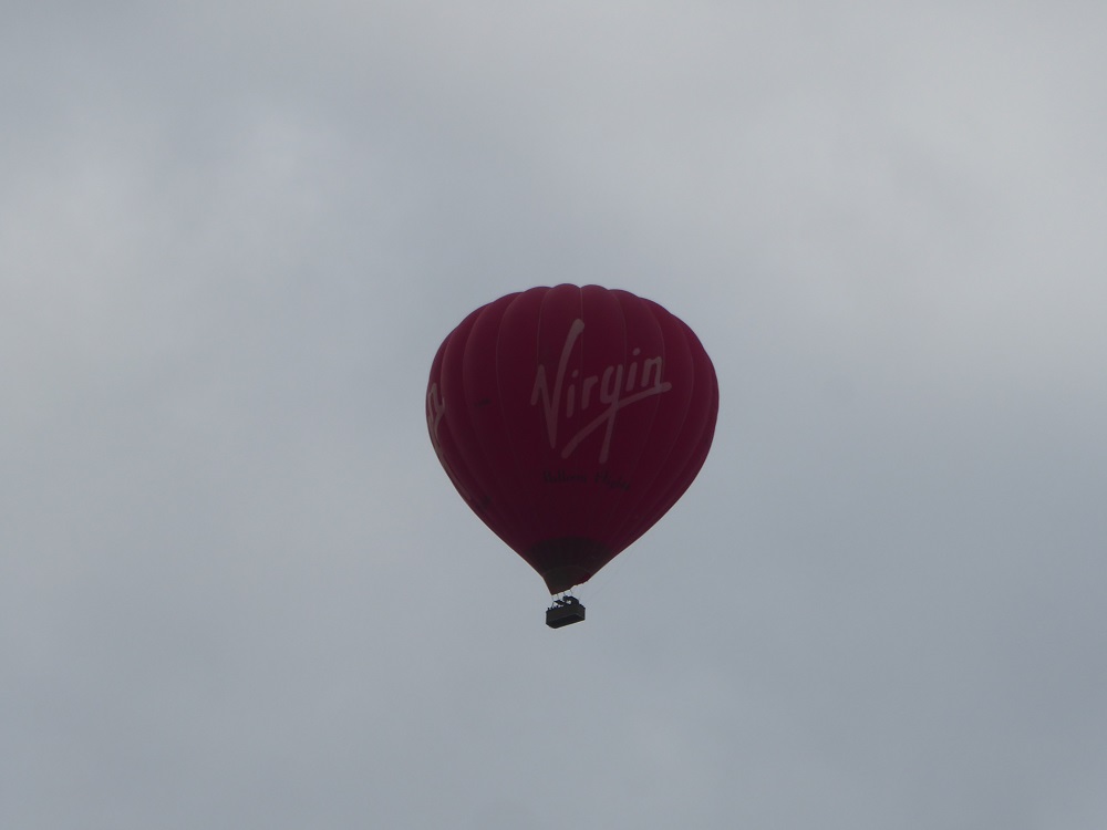 Hot air balloon passes over St Peter's
